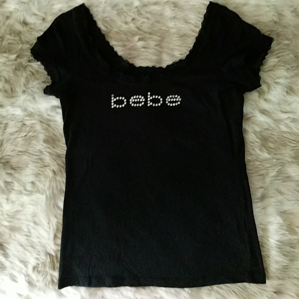 Bebe rhinestone logo tee